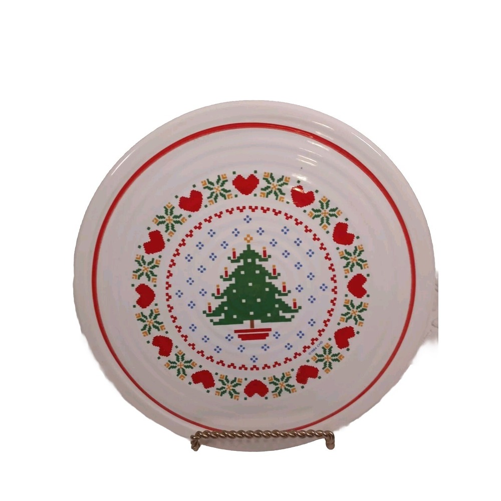 Vtg Christmas Tree Trivet Treasure Craft Pottery Hot Plate Holiday Farmhouse